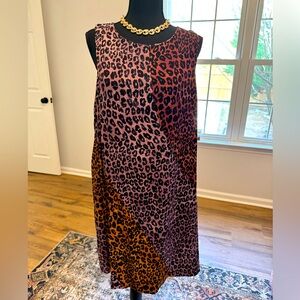 Leopard Print Sleeveless Dress - Anthropologie (Maeve) Sz L